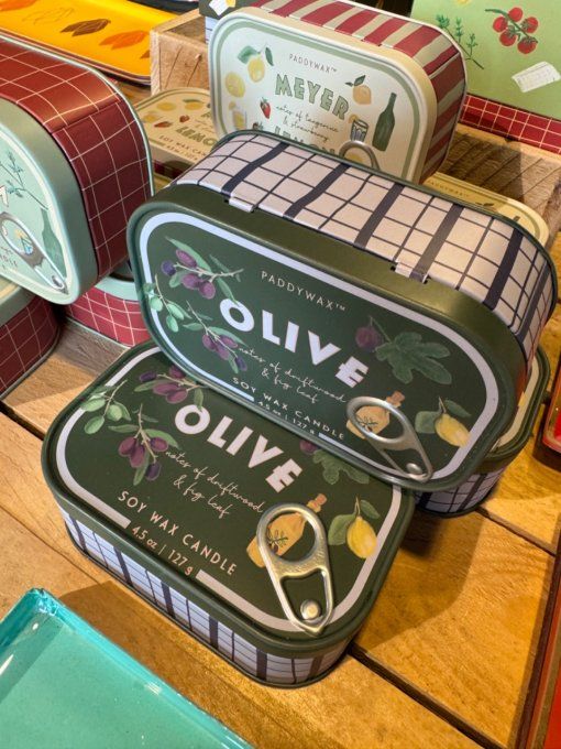 Bougie boîte de conserve Olive 