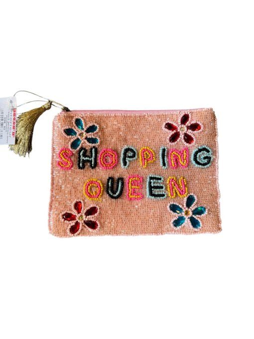 Pochette perles Shopping Queen rose 